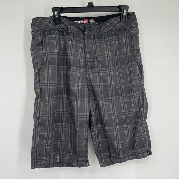 Quiksilver Amphibians Hybrid Men's 32 Gray Plaid Surfer Skater Y2K Swim Trunks - Picture 10 of 12
